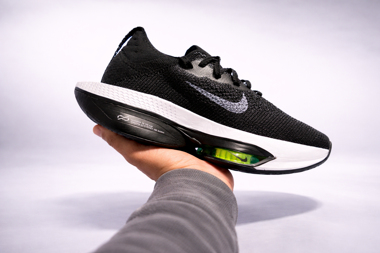 Nike Air Zoom Performance Running Shoes – Black/White with Visible Air Unit